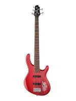 Action-Bass-V-Plus-WBAG-TR Action Series Бас-гитара 5-струнная, красная, с чехлом, Cort