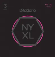 NYXL0942-3P NYXL 3 Комплекта струн для электрогитары, Super Light, 09-42, D'Addario