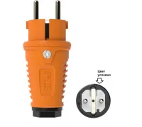 PCE Вилка кабельная 16A/250V/2P+E/IP54 корпус оранжевый, маркер черный 0511-os