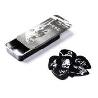 Dunlop jhptr06m jimi hendrix silver portrait pick tin  сувенирный набор медиат в пенале, сред, 12 шт