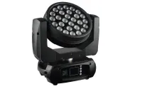 IW28-10 Zoom RGBW                Прожектор IW28-10 Zoom RGBWВращающаяся голова, 28 светодиодов по 10 Вт 4-in-1 (RGBW). Zoom 12-60°. Раn 540° Tilt 270°. Электронный диммер 0-100%. Строб 0-20 вспышек в секунду. Управление: DMX512 – 35/19 каналов, звуковая