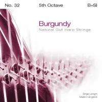 Harp B5 string Bow Brand Pedal Burgundy - Concert harp B 5 octave gut string