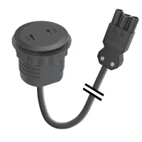 Kondator 935-PM52-GST- Встраиваемая зарядная станция серии Powerdot 2хUSB-C с кабелем питания GST18i3 (вилка), черная