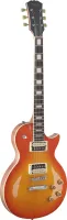 STAGG SEL-ZEB-HB - электрогитара, 22 лада, Les Paul, корпус: махагон с кленовым топом, гриф: махагон, вклееный, накладка: палисандр, звукосниматели: HH zebra, регулировки: 2х громкость, 2х тон, 3х позиционный переключатель, цвет: медовый санберст