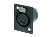 Neutrik NC4FP-BAG-1 панельный разъем XLR female черненый корпус 4 контакта