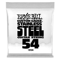 Ernie Ball 1954  струна одиночная для электрогитары, Серия Stainless Steel, Калибр: 54, Сердцевина: шестигранник; сталь, покрытая оловом, Обмотка: