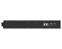 ABL 2M400508- Розеточная станция серии UDM с 5 розетками, 2xUSB-А и 2xRJ45 Cat6A, черная