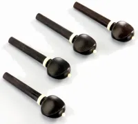 Violin peg Acura VP-E1B621 - Grade A model Swiss ebony peg with bone rim and ball for 4/4 violin, per piece