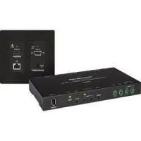 Crestron HD-MD-4K-300-2G-B KIT, комплект удлинителя сигнала по витой паре до 70м 4K60 4:2:0, состоящий из автоматического коммутатора с масштабированием и приёмника. HDMI 3X1/ управлением IR и RS 232 /VGA IN/ Аудио Pin 5, черный