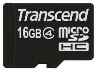 Аксессуар для домашнего кинотеатра Transcend Флеш карта microSDHC 16Gb class4 + adapter Transcend (TS16GUSDHC4)