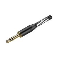 ROXTONE RJ3PP-BG Разъем  jack  1/4" стерео с пружиной, размер 118,4*14мм, диаметр кабеля с пружиной 7мм, без пружины: 8,5mm, Цвет: черный, поставляется в индивидуальном блистере, по 20 блистеров в коробке, по 20 коробок в упаковке. всего 400штук в упаковк