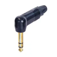 Neutrik NP3RX-B кабельный разъем Jack 6.3мм TRS (стерео) штекер угловой, компактный черненый корпус