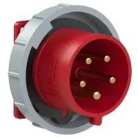 PCE Вилка встраиваемая 32А/400V/3P+N+E/IP67, безвинтовое подключение, фланец 75x75 6252-6tt