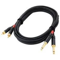 Cordial CFU 3 PC кабель сдвоенный RCA/джек моно 6.3мм male, 3.0м, черный
