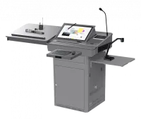 Цифровой подиум Q-NEX [NDP100] Компоненты: Дисплей PD150*1; NMP 211-G-LU*1(управление устройством и распределение AV); Встраиваемый компьютер OPS i5-11400/16G/1TB SSD)*1; QGM100*1(микрофон на гибкой шее*1, фантомное питание*1)