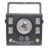 Led Star MA-E007A Эффект светодиодный, 4 в 1, 50W, Ball, UV, Strobe, Laser red/green, DMX, master/slave, авто, звуковая активация, пульт управления