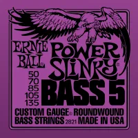 ERNIE BALL 2821 Power Slinky 5-String Nickel Wound Electric Bass Strings - 50-135 Gauge