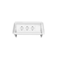 ABL 2F010306- Встраиваемая розеточная станция серии Aero Flip с 3 розетками и 1 закрытым слотом, белая