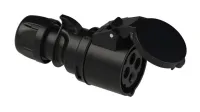 PCE Розетка кабельная 32А/400V/3P+E/IP44, черная, безвинтовое подключение 224-6ttx