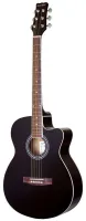 MARTINEZ W - 91 C / BK «Фолк» 39" с вырезом , верхняя , нижняя дека и обечайка - липа , накладка - палисандр, цвет черный