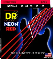 NRB5-45 Neon Red Комплект струн для 5-струнной бас-гитары, никелированные, с покрытием, 40-125, DR