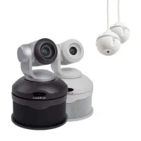 Vaddio ConferenceSHOT AV Bundle – Integrator 1 - АВ-решение для переговорных комнат: поворотная камера ConferenceSHOT AV со встроенным динамиком, один потолочный микрофон EasyMic Ceiling MicPOD с эхоподавлением / 999-99950-101 (черная камера) 999-99950-10