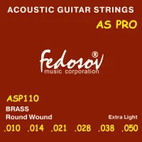 ASP110 Brass Round Wound Extra Light Комплект струн для акустической гитары, латунь, 10-50, Fedosov