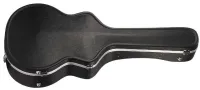 STAGG ABS-J2 Жесткий кей для акустической гитары типа Jumbo из ABS пластика, плюшевая внутренняя обивка черного цвета, хромированная фурнитура, внутренний карманчик для аксессуаров, пластиковая ручка, цвет: черный