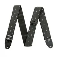 Dunlop d6707 jacquard grey skull  дизайнерский ремень для гитары, жаккардовая ткань c кожей