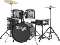 STAGG TIM120BK - акустическая барабанная установка, корпуса из 6-ти слойной липы, состав: BD 20" x 16" (12 лагов) - TT 10" x 8" (10 лагов) - TT 12" x 9" (10 лагов) + держатели томов - FT 14" x 14" (10 лагов) - деревянный малый барабан SD 14" x 5,5" (12 ла