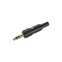 ROXTONE RMJ3PL-B Разъем Jack 3,5 мм, стерео. Корпус из латуни с силиконовой втулкой, контакты: позолоченная латунь, цвет: черный.