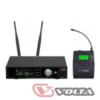 VOLTA US-101H with aluminuim case (592-611.8MHz) Микрофонная 100-канальная радиосистема с головным  микрофоном UHF диапазона . PLL-synthes, LCD-дисплей, True Diversity, 1/2 19" рэк, алюминиевый кейс. В состав комплекта входит петличный микрофон., 1pcs in 