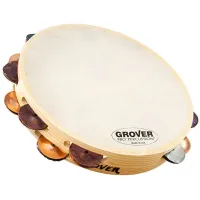 Grover T2/HTSPH-B Тамбурин 10”, двухрядные тарелочки, корпус из древесины