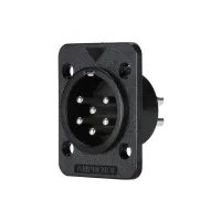 AMPHENOL AP-6-22 - разъем блочный 6 контактов, 'папа',  корпус - пластик, квадратный.фланец, черный