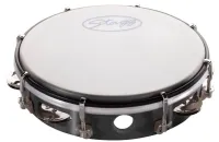 STAGG TAB-108P-BK 8" тамбурин, пластиковый корпус, 1 ряд колокольчиков, отделка под дерево, цвет: черный (BK)