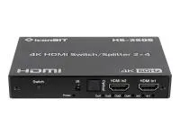 Коммутатор, усилитель распределитель IconBIT [HS-2505] 2х4, поддержка 4K60
