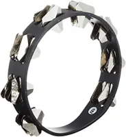 MEINL STA2S-BK Тамбурин деревянный профессиональный, 2 ряда стальн бубенцов, треугольн форма, черный