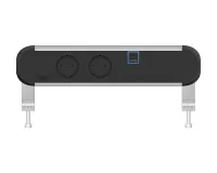 ABL 2A00F2A4- Настольная розеточная станция серии Chroma с 2 розетками, 1xUSB-A, 1xUSB-C и 1 слотом для IMP, черная с серебристым (2A000210)