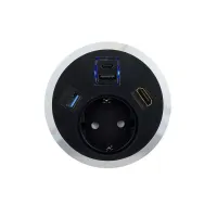 ABL 2F20F1B3- Встраиваемая розетка серии Port El с 1xUSB-A, 1xUSB-C, 1xUSB-A 3.0 и 1xHDMI, черная (2F200113)