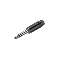 ROXTONE RJ3PP-NS-BN Разъем Jack  1/4" стерео,  размер 72,2*14мм., макс. диаметр кабеля 8,5mm Цвет: черный, поставляется в индивидуальном блистере, по 20 блистеров в коробке, по 20 коробок в упаковке. всего 400штук в упаковке: 46х36х30см.