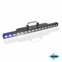 Ross Quad Led Bar 16x10W Панель светодиодная RGBW 16*10Вт (4 в 1). RGBW цветосмешение, строб эффект, бегущие огни, 32 канальный диммер. Угол раскрытия 25 градусов. Управление DMX512 (4, 6, 10, 18, 32, 34 каналов), звуковая активация, авто, мастер-слэйв. В