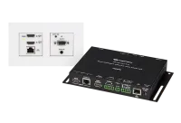 Crestron HDI-MD-400-C-2G-E-W, комплект удлинителя сигнала по витой паре, состоящий из автоматического коммутатора с масштабированием и приёмника. HDMI 4X1/ управлением IR и RS 232 /VGA IN/ Аудио Pin 5, белый