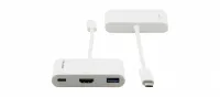 Переходник [99-97210004] Kramer Electronics [ADC-U31C/M2] USB 3.1 тип C вилка на HDMI розетку, USB 3.0 розетку и розетку USB 3.1 Type-C для зарядки мобильных устройств