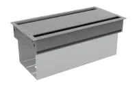 ABL 2U420MID- Короб для установки двух розеточных станций серии Link под стол с лючком длиной 347 мм, серебристый