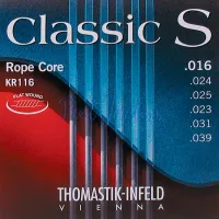 Acoustic guitar string set Thomastik KR116 - Acoustic guitar strings with nylon wound twisted trebles and flat silver-plated wound basses, medium tension.