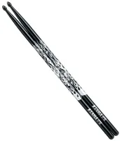 TAMA 5B-F-BS барабанные палочки, дуб, черные с сереврянным пламенем, наконечник конический деревянный