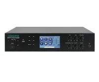 DSPPA MP-2745 Микшер-усилитель. 6 зон. Мощность 450 Вт/100В. Программируемый таймер. Плеер МР-3 (USB/SD), AM/FM тюнер, Bluetooth. Сенсорный дисплей 4,3". 1 мик/вход, 1 AUX вход, 1 AUX выход. Размер 420х338х88 мм