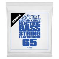 Ernie Ball 1765 - струна одиночная для бас-гитары, Серия Flatwound, Калибр: 65, Сердцевина: шестигранник; сталь, покрытая оловом, Обмотка: плоская,