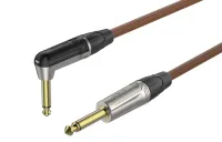 ROXTONE TGJJ110-TBN/1 Кабель инструментальный, коричневый, 7mm, 1 x 0,5mm2, 6,3mm mono Jack - 6,3mm mono Jack (угловой), 1м