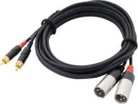 Cordial CFU 3 MC кабель сдвоенный RCA—XLR male, 3.0м, черный